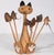 Brown Mid 20th Century Wood Cat and Mouse Cocktail Hor d'Oeuvres Set For Sale - Image 8 of 9