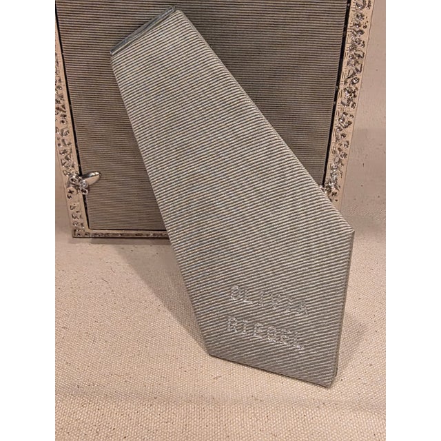 Olivia Reigal Silvertone Rhinestone Picture Frame With Beveled Glass For Sale - Image 11 of 12