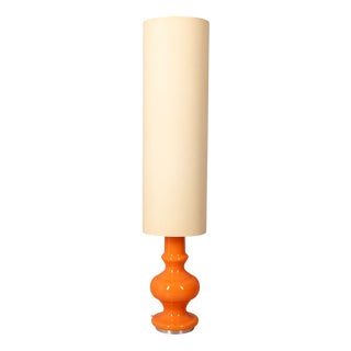 Vintage Italian Floor Lamp in Orange Glass, 1970s For Sale