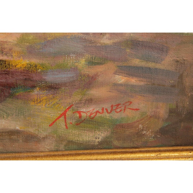 Impressionist Painted Floral Still Life, Signed 'T. Denver' For Sale - Image 9 of 13