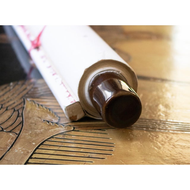 XL 1900-1940s Ink Landscape by Keihou, Japanese Scroll Painting For Sale - Image 11 of 15