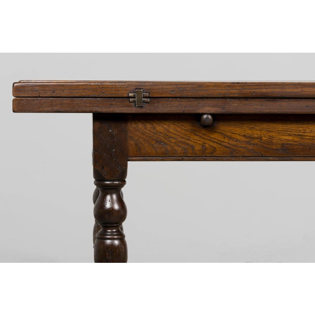 French Provincial Early 19th Century French Alpine Oak Folding Table For Sale - Image 3 of 17