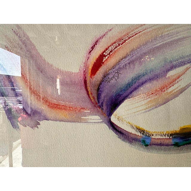 Purple Vintage L. Share Expressionist Abstract Mixed Media Painting For Sale - Image 8 of 12