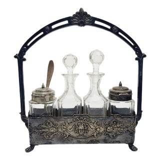 Art Nouveau Cabaret for Spices by Bracia Buch, Poland, 1890s, Set of 5 For Sale