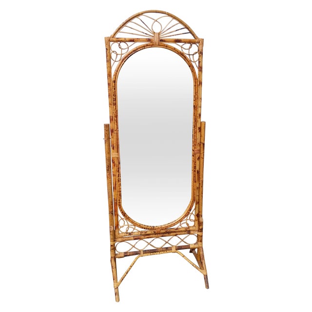 Vintage Rattan Full Length Mirror Chairish