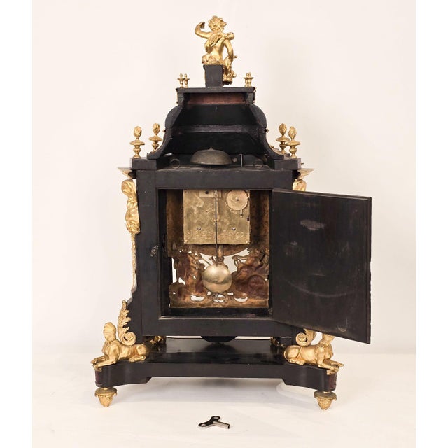 Early 18th Century Louis XIV Boulle and Gilt Bracket Clock For Sale - Image 5 of 16