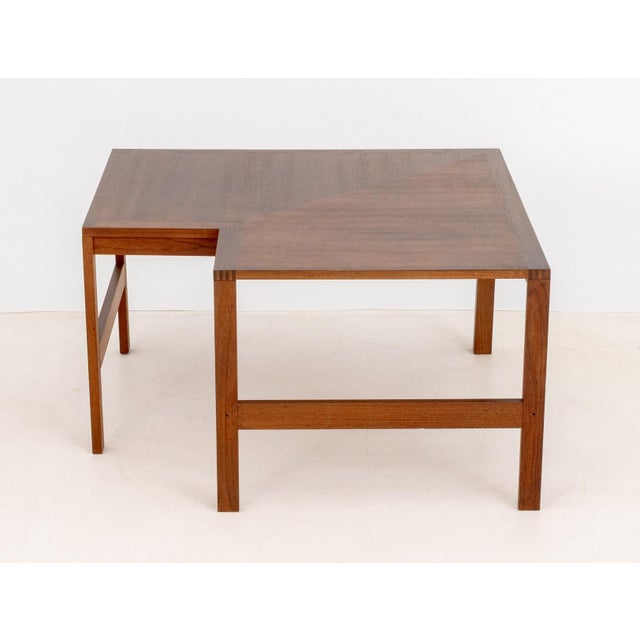 Wood Knudsen & Lind X France & Son Walnut Corner Table For Sale - Image 7 of 10