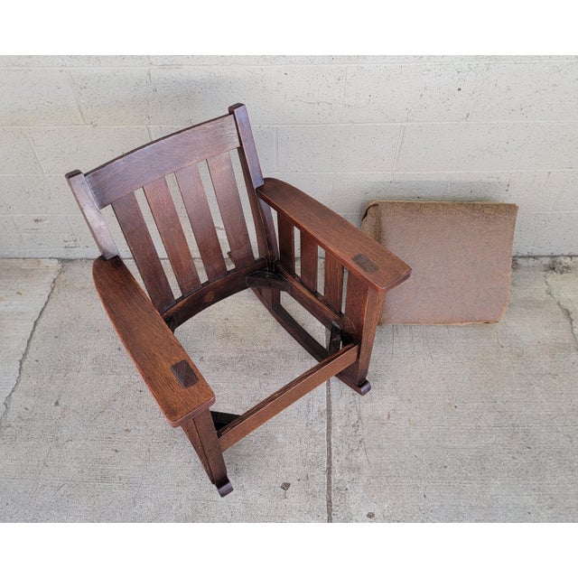 Fine Mission Oak Rocking Chair Circa. 1910 For Sale - Image 17 of 18