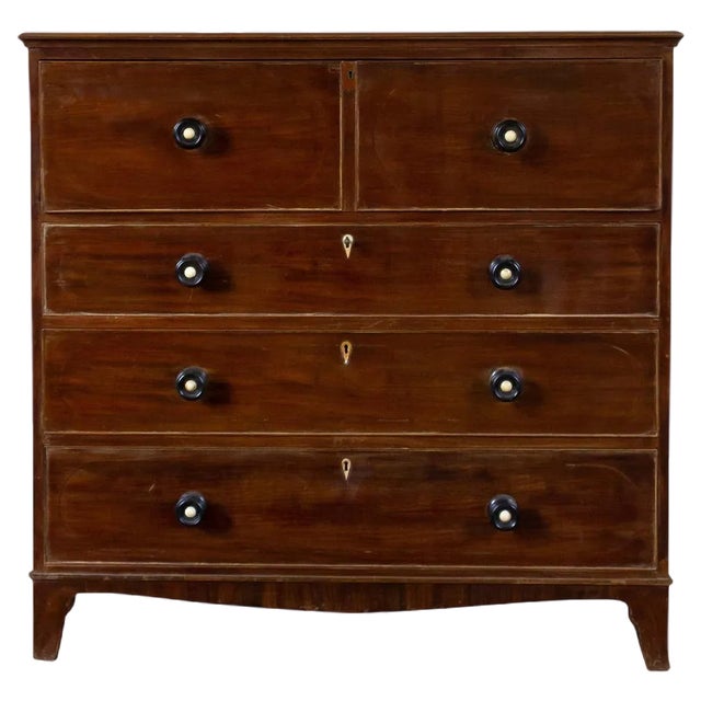 Georgian English Mahogany Commode Secretary, 1816 For Sale