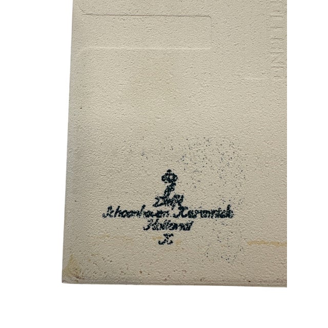 Mid 20th Century Delft Schoonhoven Keramiek Holland Blue and White Floral Tile Trivets - Set of 3 For Sale - Image 10 of 12