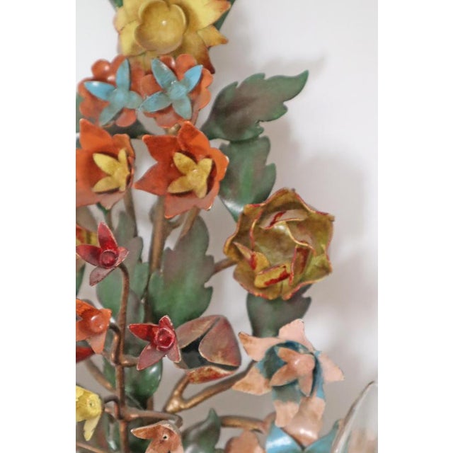 Floral Two-Armed Wall Lights, Italy, 1970s, Set of 2 For Sale - Image 10 of 18