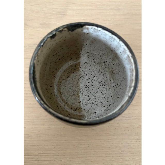 Contemporary Metallic Black Glaze Organic Modern Studio Pottery Cup For Sale - Image 3 of 7
