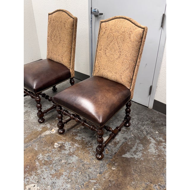 Animal Skin Thomasville Ernest Hemingway Collection Madura Side Chairs, Pair For Sale - Image 7 of 12