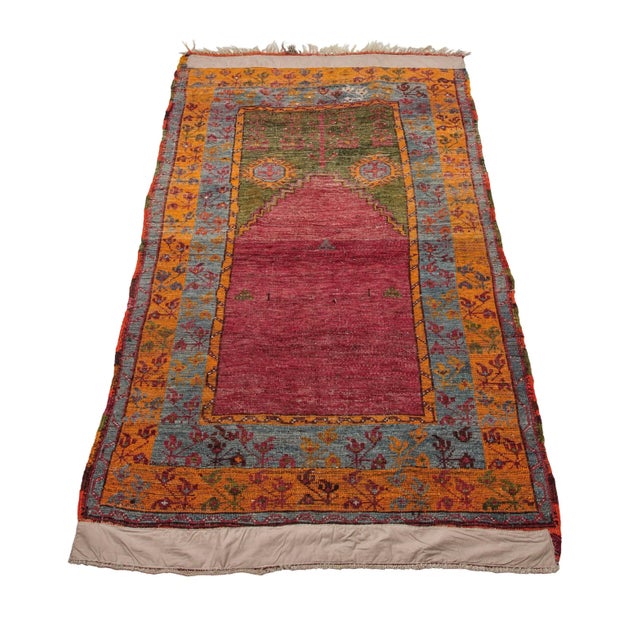 Vintage Hand-Knotted Turkish Prayer Rug - Rare Early-1900s Collector Piece With Tree-of-Life Motif For Sale - Image 10 of 10