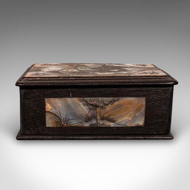 Chinese Small Antique Keepsake Box, Oriental, Decorative Case, Qing Dynasty, Edwardian For Sale - Image 3 of 9