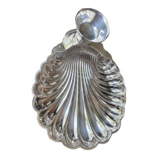 Vintage Mid Century w.m Rogers Silverplate Scallop Clam Shell Tray With Serving Dish For Sale
