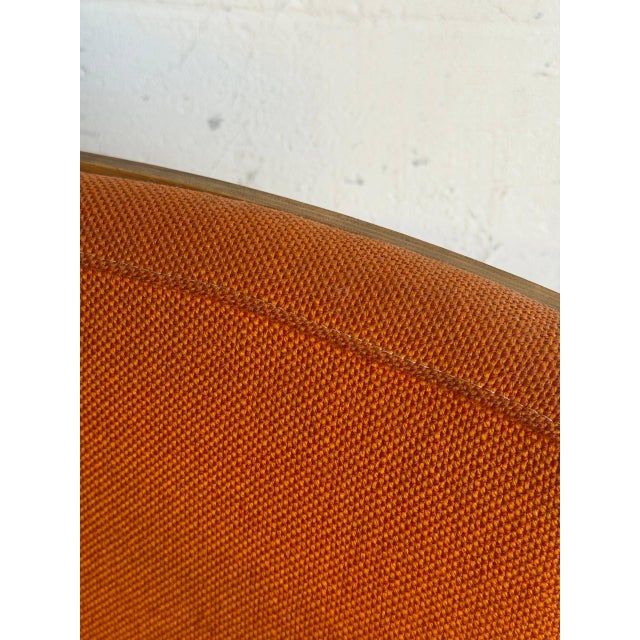 Orange Upholstered Swivel Office Chair on Casters Mid-Century Modern 1970s For Sale - Image 10 of 10