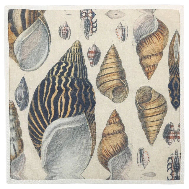 Contemporary Conch Dinner Napkins - Set of 4 For Sale - Image 3 of 4