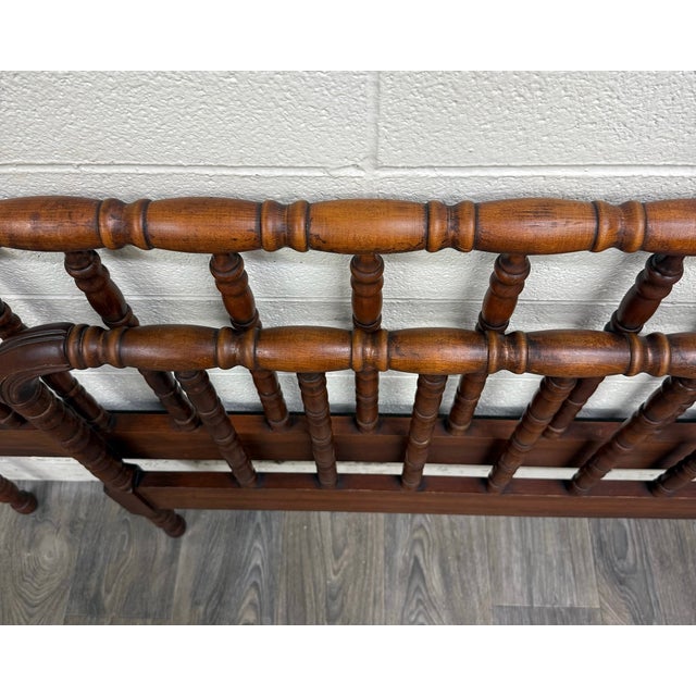 Early 20th Century Vintage Full Size Jenny Lind Spindle Bed Spool Headboard and Footboard For Sale - Image 5 of 12