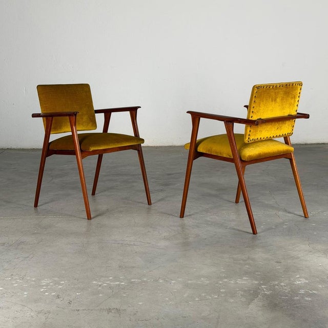 1960s Velvet Armchairs by Franco Albini for Poggi, 1960s, Set of 2 For Sale - Image 5 of 18