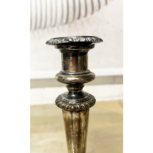 Metal Pair Matthew Boulton Silver Plated Candle Holders, 19th Century For Sale - Image 7 of 10