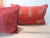1970s Vintage Red Felt Paisley Applique Lumbar Decorative Pillows - Set of 2 For Sale - Image 5 of 7