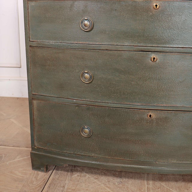 English Painted Bowfront Chest of Drawers For Sale - Image 4 of 10