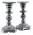 Low Silver Candlesticks with Turned Stems and Friezes on the Cut-Out Bases, Set of 2 For Sale