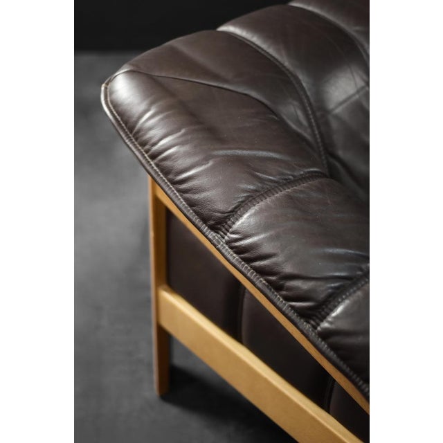 Vintage Mid-Century Modern Danish Brown Leather 3-Seater Sofa, 1970s For Sale - Image 16 of 18