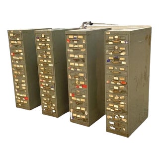 Vintage Columbia Steel Equip Gray Metal 10 Drawer Industrial File Cabinet (B) For Sale