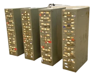 Vintage Columbia Steel Equip Gray Metal 10 Drawer Industrial File Cabinet (B)