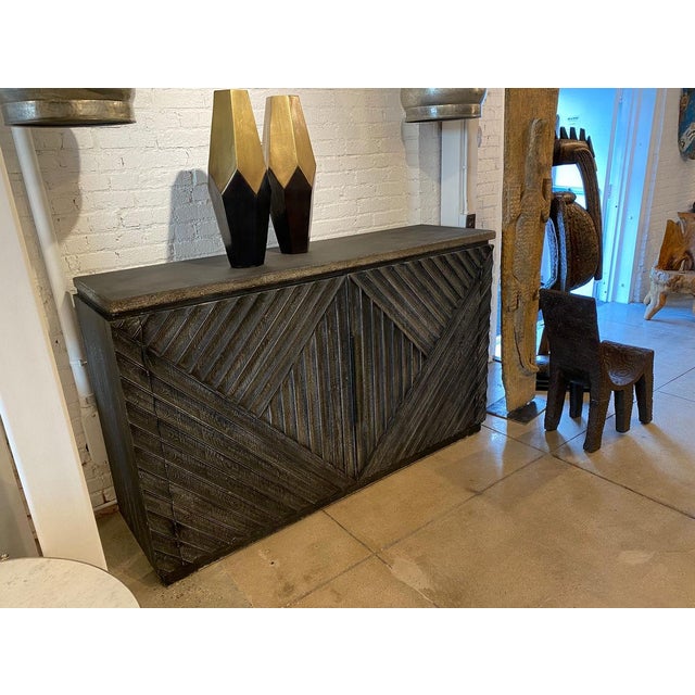 Blackwood Geometric Stone Top Sideboard For Sale - Image 12 of 12