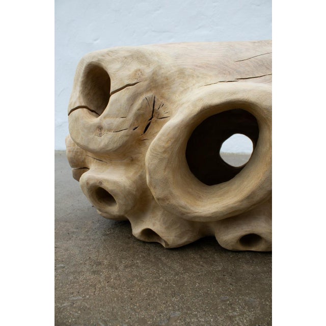 Derwin Sculptural Oak Bench by Tom Heywood For Sale - Image 6 of 11