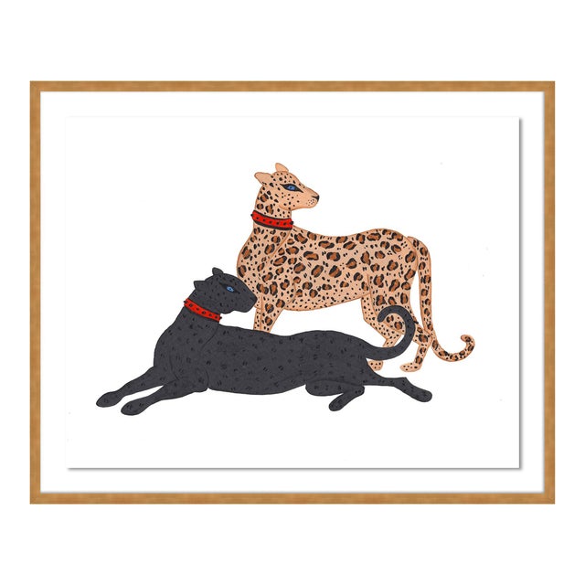 Dolly & Jean by Willa Heart in Gold Framed Paper, Medium Art Print For Sale