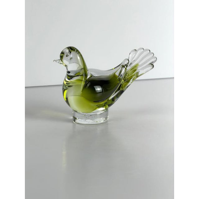 Chartreuse Green Murano Glass Dove Sculpture from Seguso Vetri Darte, 1960s For Sale - Image 3 of 10
