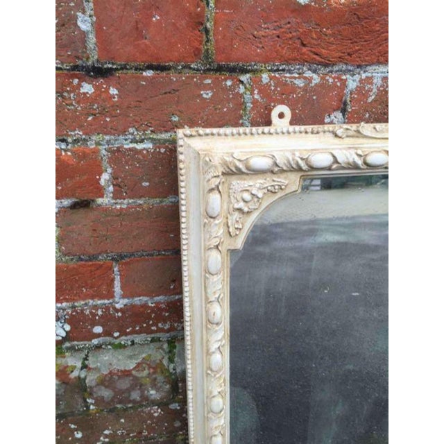 W: 89cm (35")h: 96cm (37.8")d: 3cm (1.2") a very useful size antique 19th century french cream painted overmantel mirror...