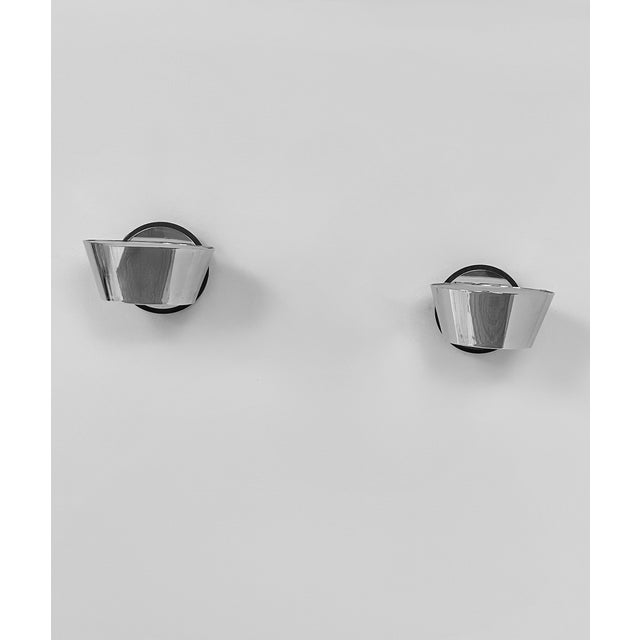 Wall Lights in Chrome and Frosted Glass, France, 1970, Set of 2 For Sale - Image 3 of 8
