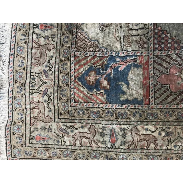 1960s Vintage Silk Turkish Kayseri Rug, 1960s For Sale - Image 5 of 9