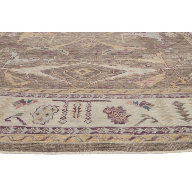 Contemporary Turkish Oushak Rug, 10'01 X 13'05 For Sale - Image 4 of 10