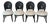 Italian Black Lacquer Venetian Grotto Shell-Back Dining Chairs, Set of 4 For Sale