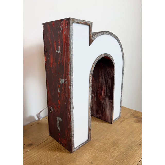 Mid-Century Modern Vintage Illuminated Advertising Letter N, 1960s For Sale - Image 3 of 15