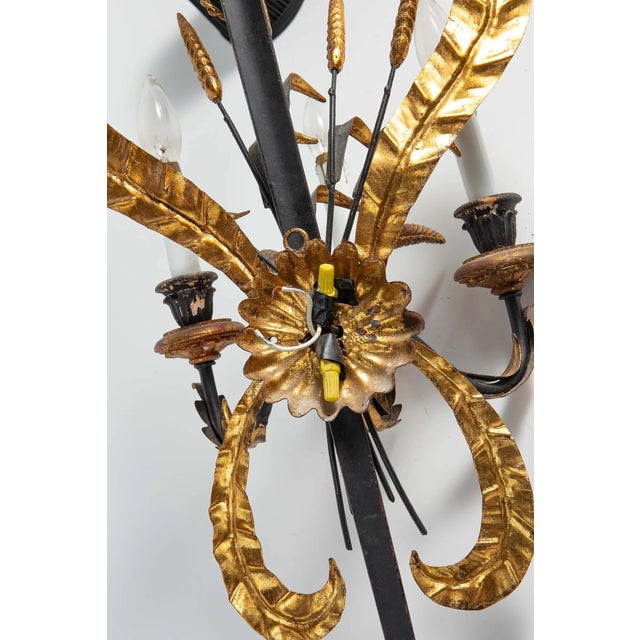 MCM Italian Style Tole and Carved Wood Sword Sconce For Sale In Saint Louis - Image 6 of 6