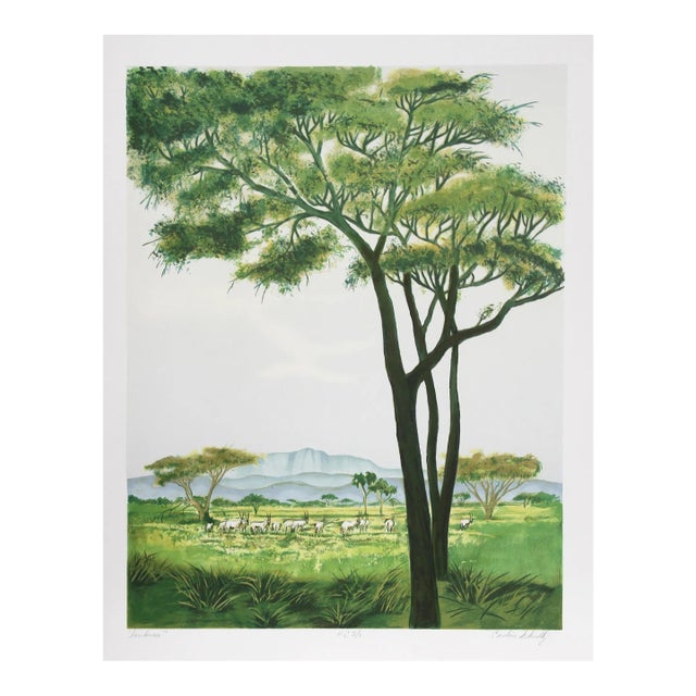 1980s "Samburu" Lithograph by Caroline Schultz For Sale