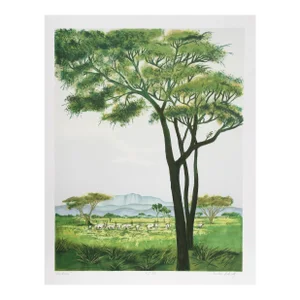 1980s "Samburu" Lithograph by Caroline Schultz