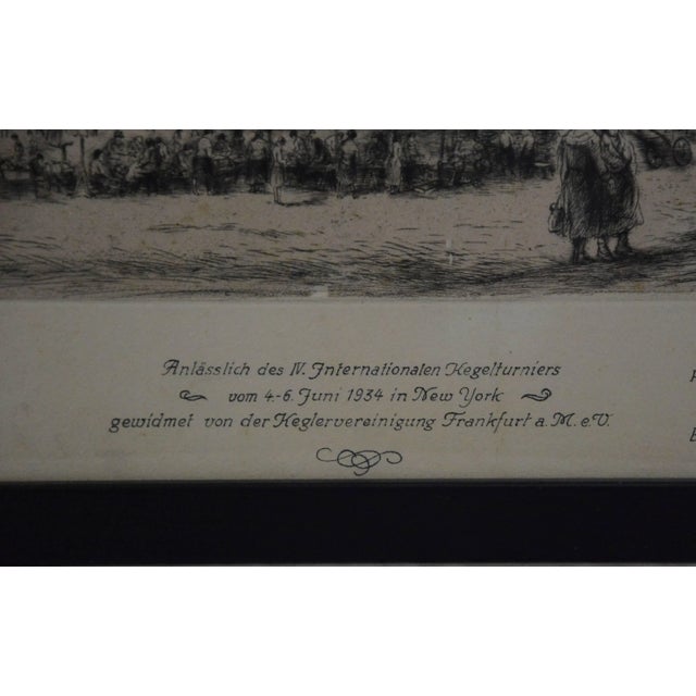 1930s Award for German Bowling Tournament, 1934 Drypoint & Etching For Sale - Image 5 of 7