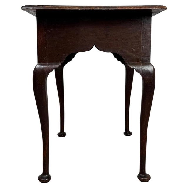 2000 - 2009 18th Century English Oak Side Table with Cabriole Legs For Sale - Image 5 of 12