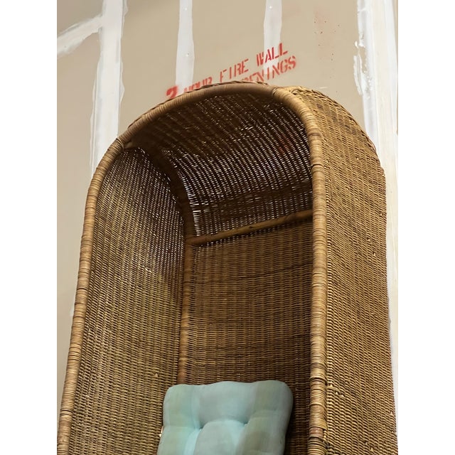 Mid-Century Modern 1970s Tall Wicker Porter Chair With Compartment For Sale - Image 3 of 6