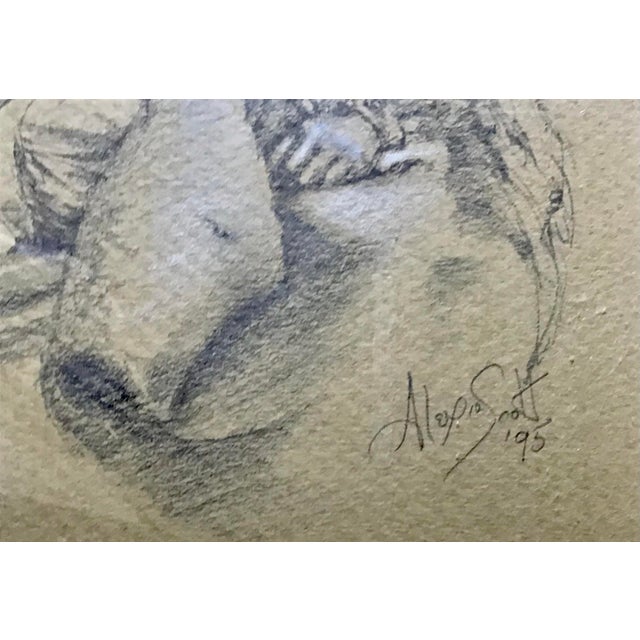 1990s Lot of 2 Vintage Original Sketch Drawings by Alexia Scott, American Artist, 1995 For Sale - Image 5 of 9