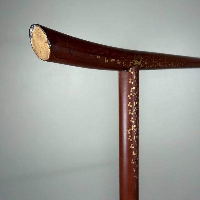 Antique Japanese Ikō Kimono Hanger with Lacquer Decoration, 1920s For Sale - Image 15 of 18