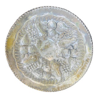 Silver Tin Fruit Bowl For Sale